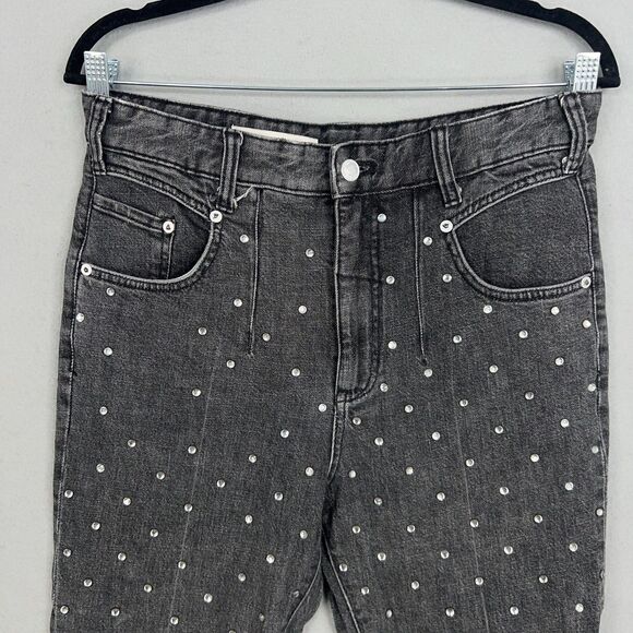 Anthropologie Pilcro Jeans Womens 28 High Rise Slim Studded Rhinestone Denim Y2K - Picture 3 of 16